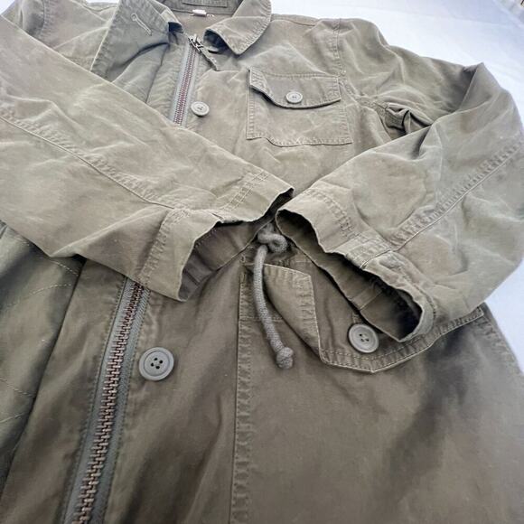 J.Crew Womens Military-Style Utility Jacket  Olive Green Cotton Blend XL - Picture 4 of 15